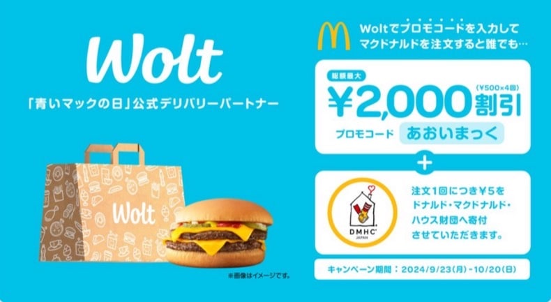 マクドナルドが総額最大2,000円割引