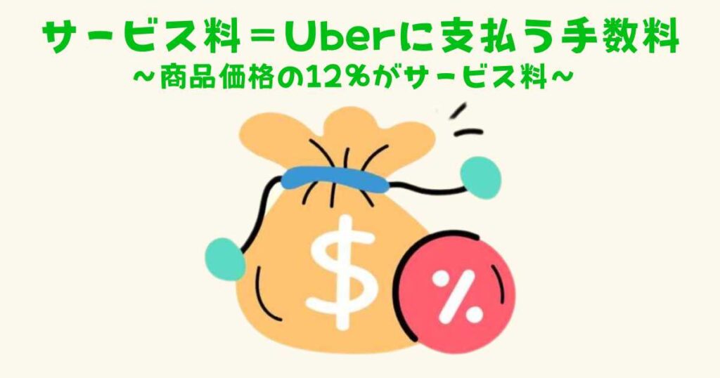 サービス料はUber Eatsに支払う手数料